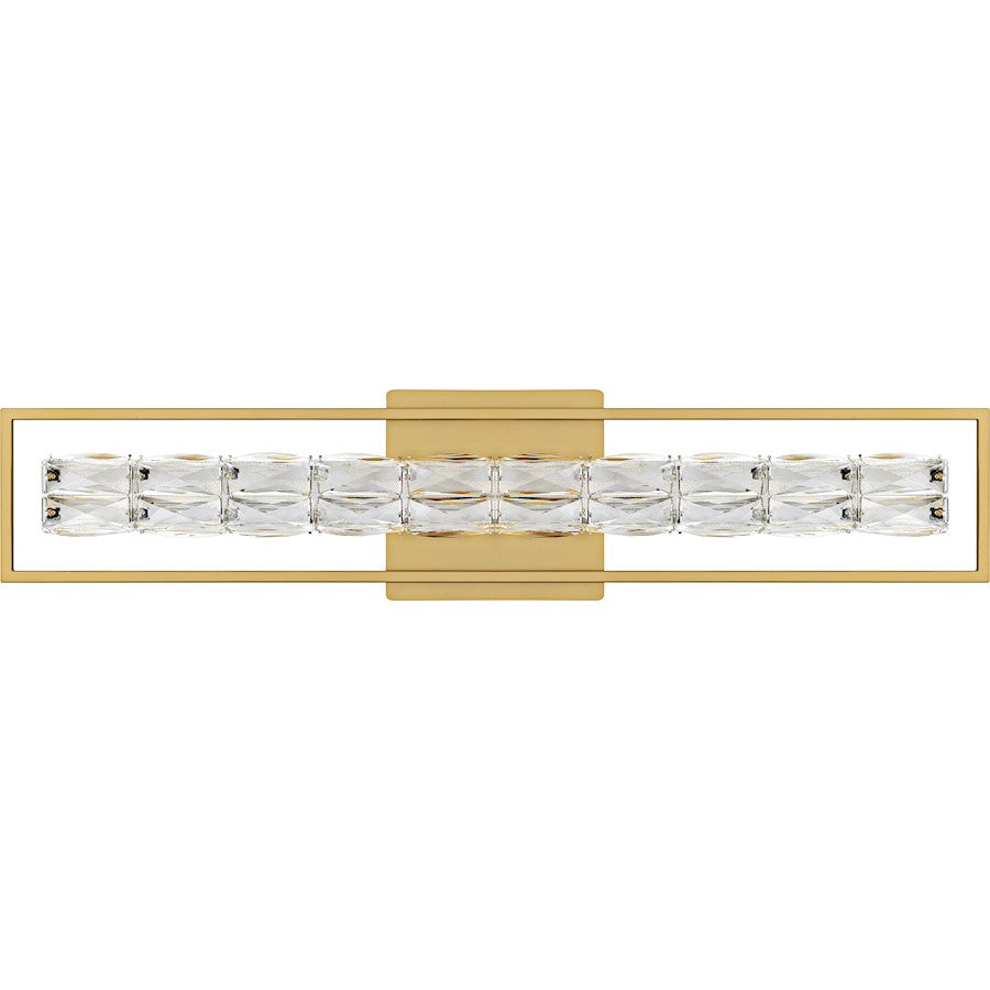 Dazzle LED 33" Bath Light, Soft Gold/Clear Crystal Glass