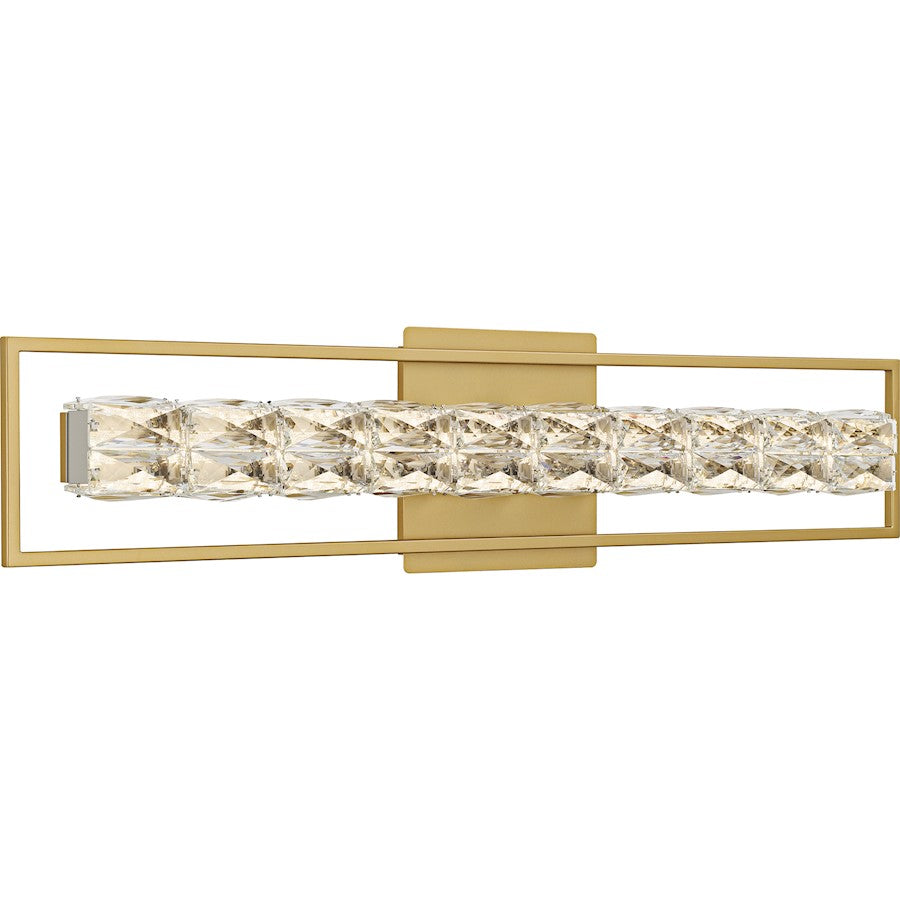 Dazzle LED 33" Bath Light, Soft Gold/Clear Crystal Glass