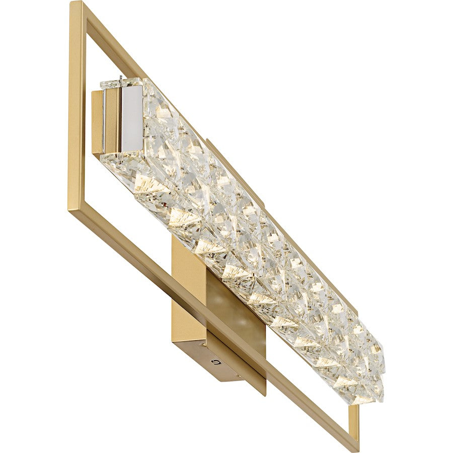 Dazzle LED 33" Bath Light, Soft Gold/Clear Crystal Glass