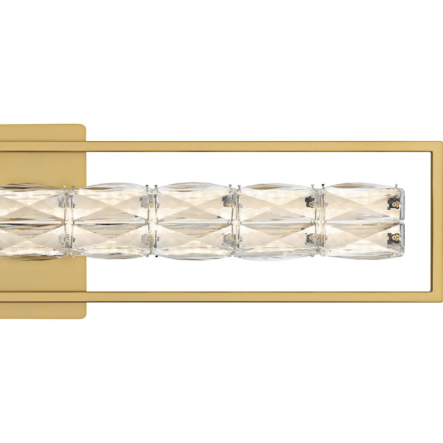 Dazzle LED 33" Bath Light, Soft Gold/Clear Crystal Glass