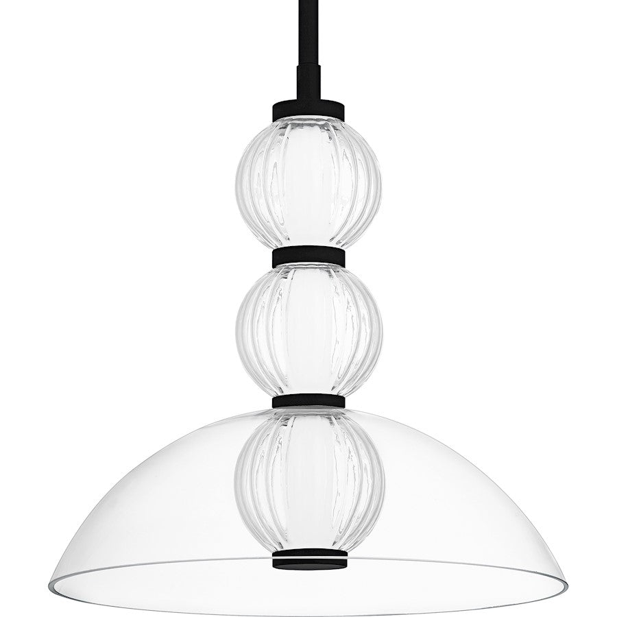 Elway Light Pendant, Matte Black/Glass