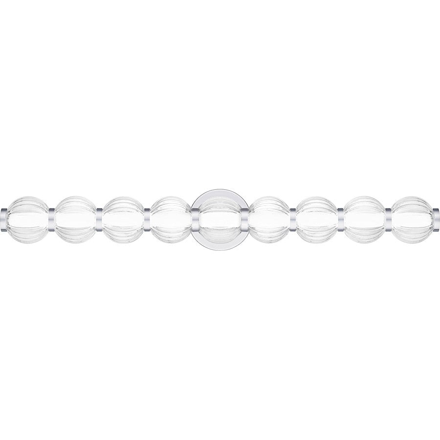 Quoizel Elway LED 32"Bath Light, Polished Chrome/Clear Ribbed Glass - PCELW8532C