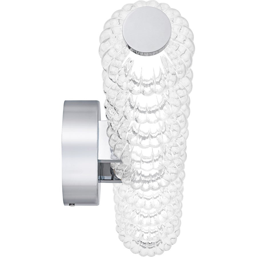 Elway LED 32"Bath Light, Polished Chrome/Clear Ribbed Glass