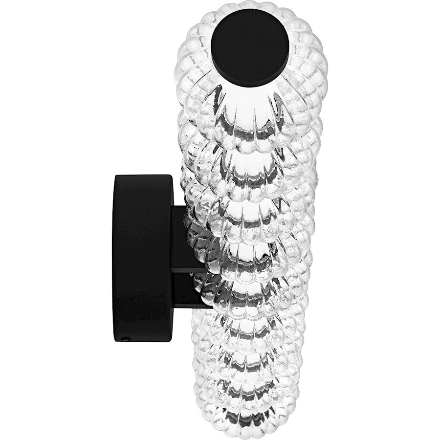 Elway LED 32" Bath Light, Matte Black/Clear Ribbed Glass
