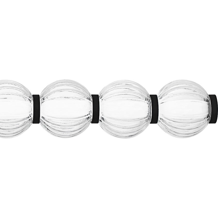 Elway LED 32" Bath Light, Matte Black/Clear Ribbed Glass