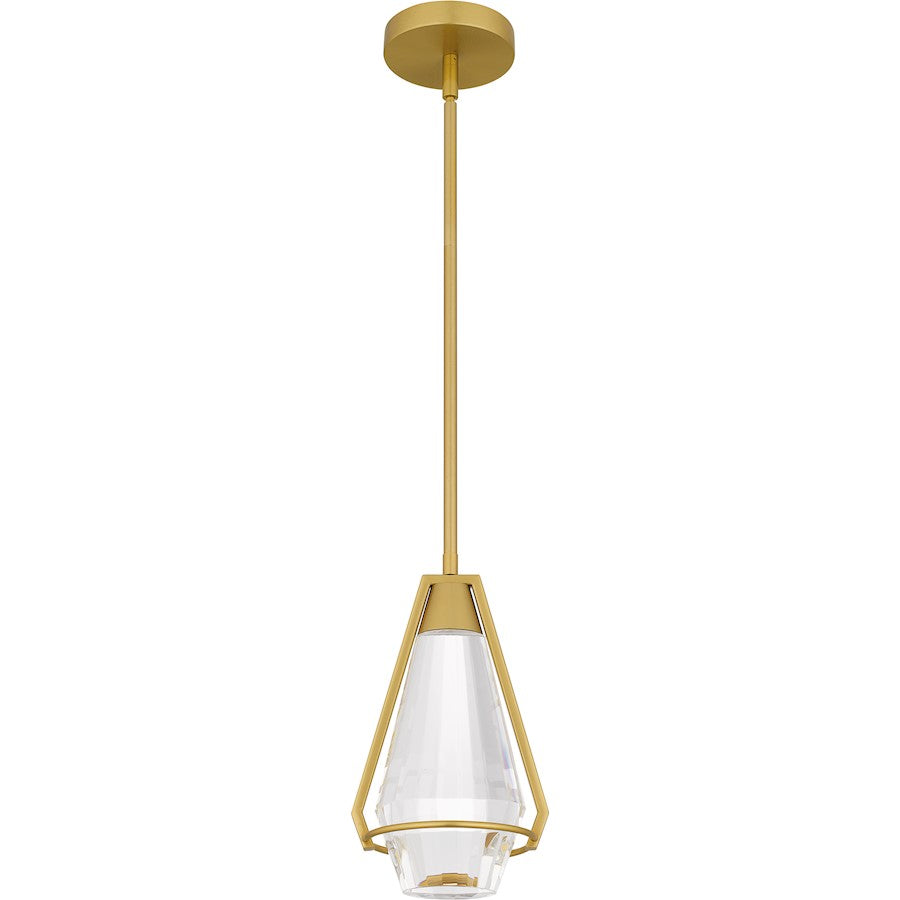 Luca Integrated LED Mini Pendant, Gold/Clear Crystal