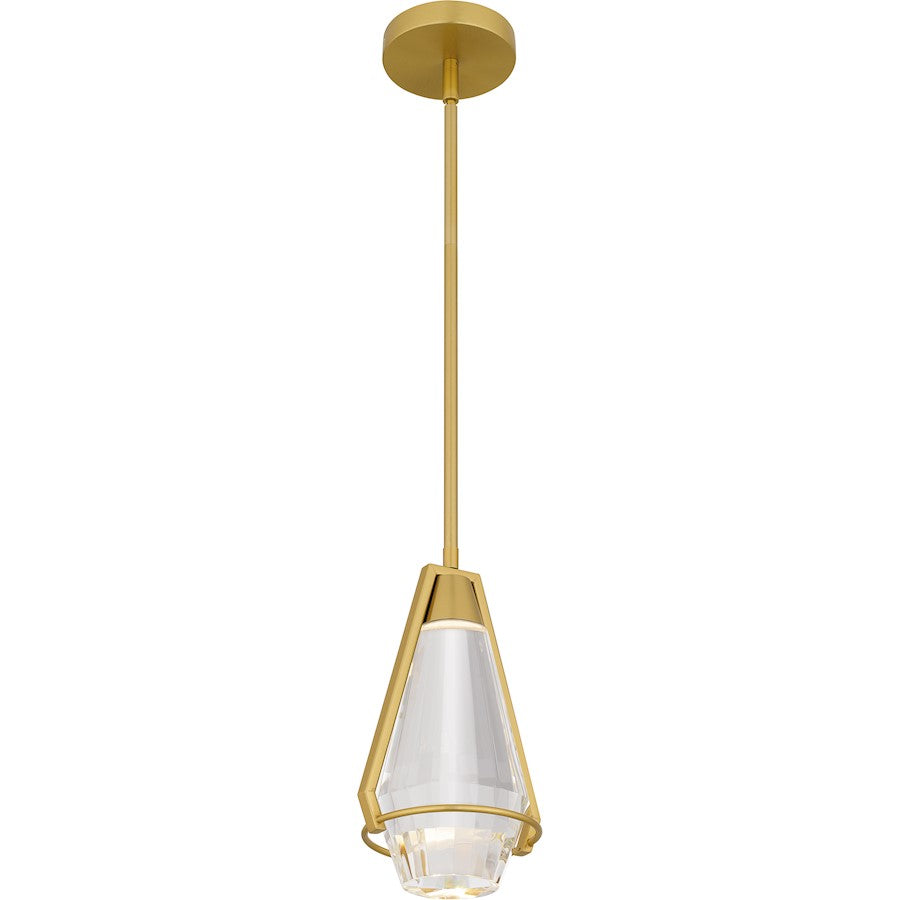 Luca Integrated LED Mini Pendant, Gold/Clear Crystal