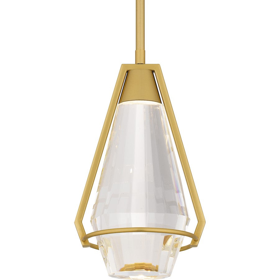 Luca Integrated LED Mini Pendant, Gold/Clear Crystal