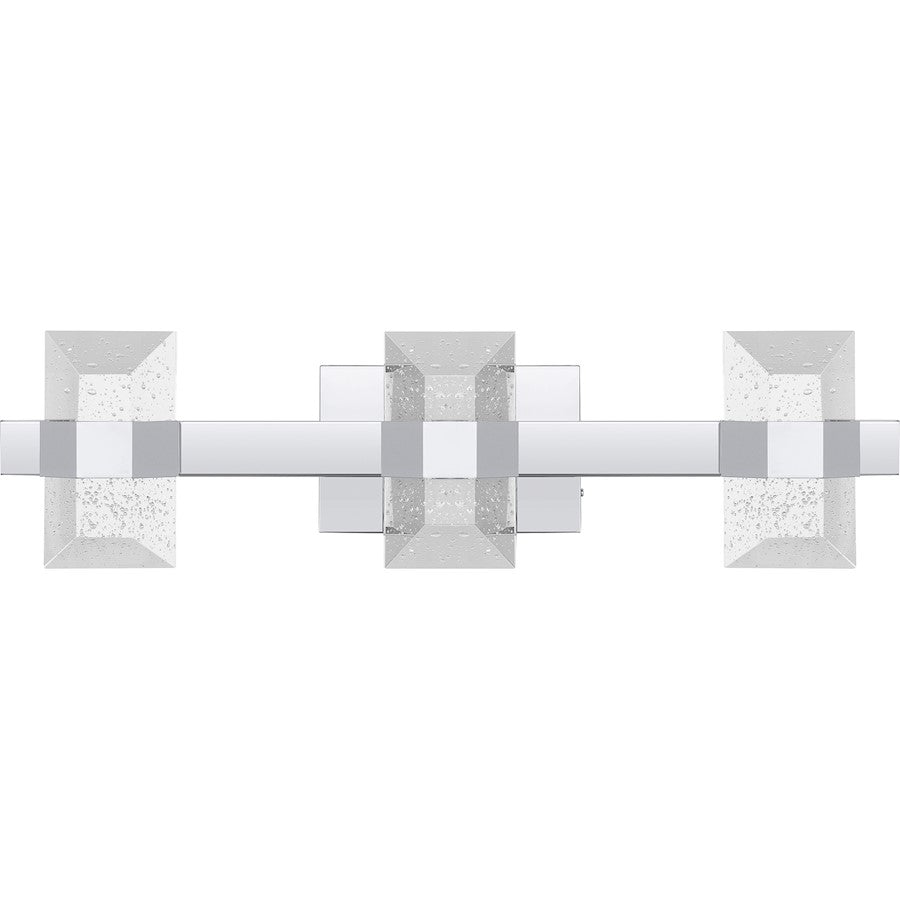 Selena 24" LED Bath Light, Chrome/Clear Bubble Glass