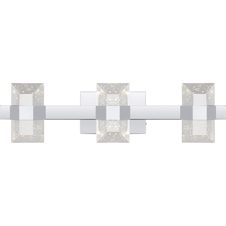 Selena 24" LED Bath Light, Chrome/Clear Bubble Glass