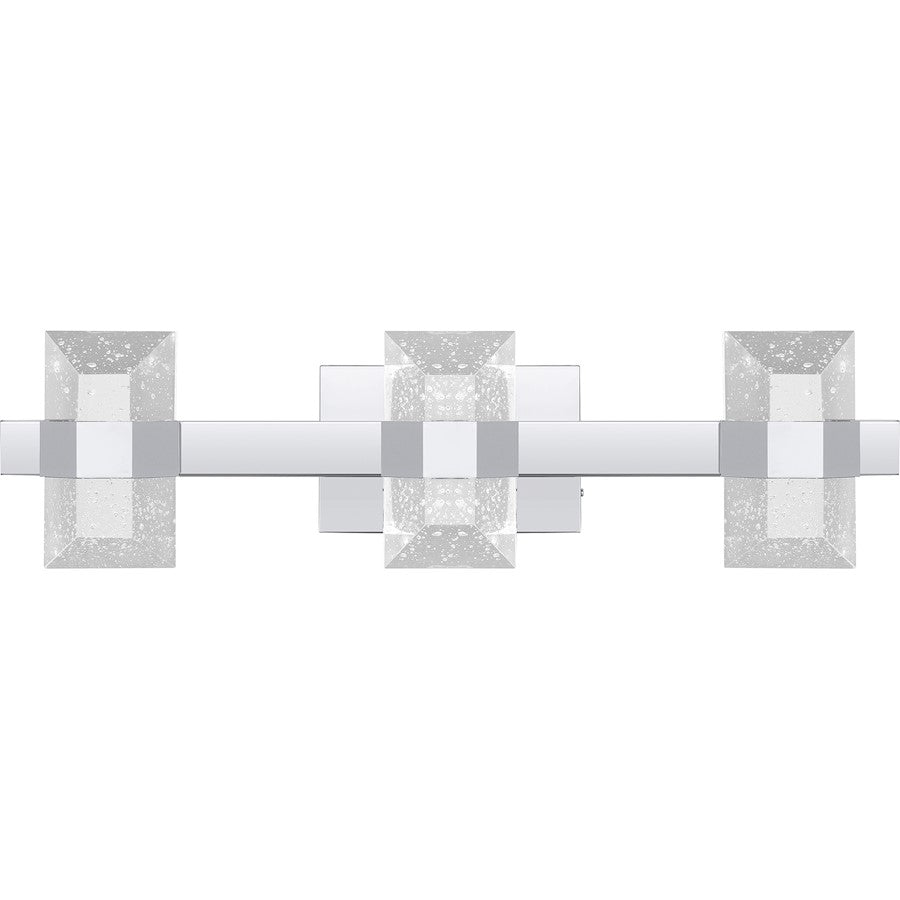 Selena 24" LED Bath Light, Chrome/Clear Bubble Glass