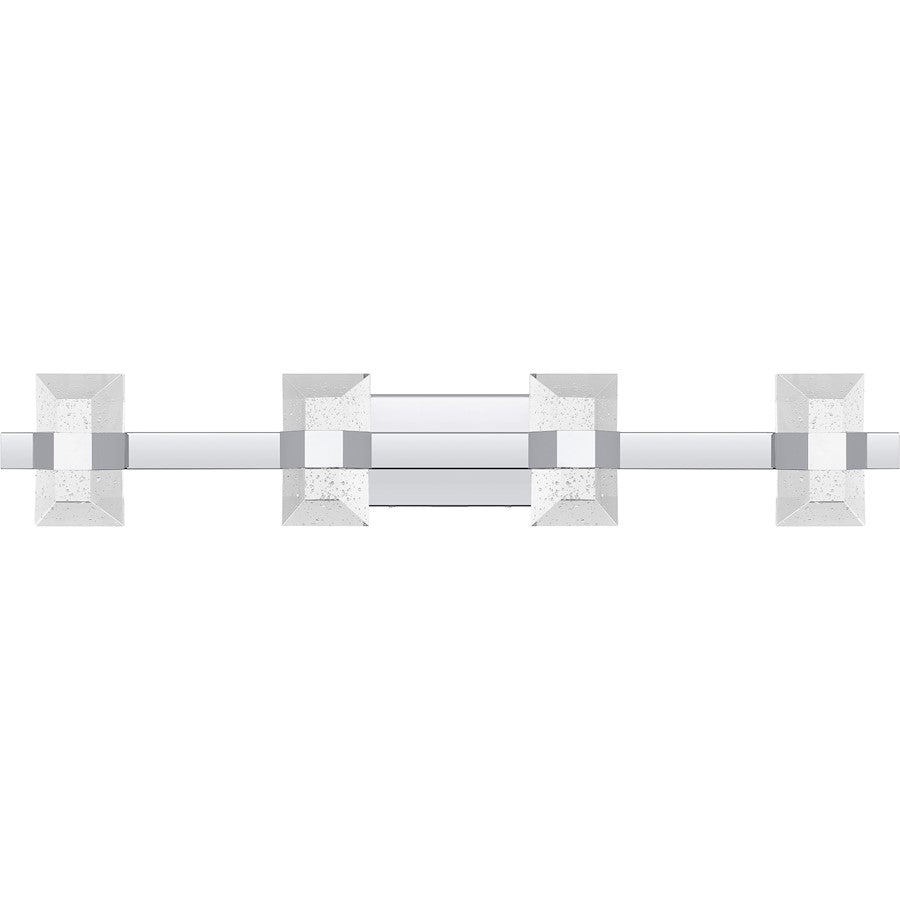 Selena 36" LED Bath Light, Chrome/Clear Bubble Glass