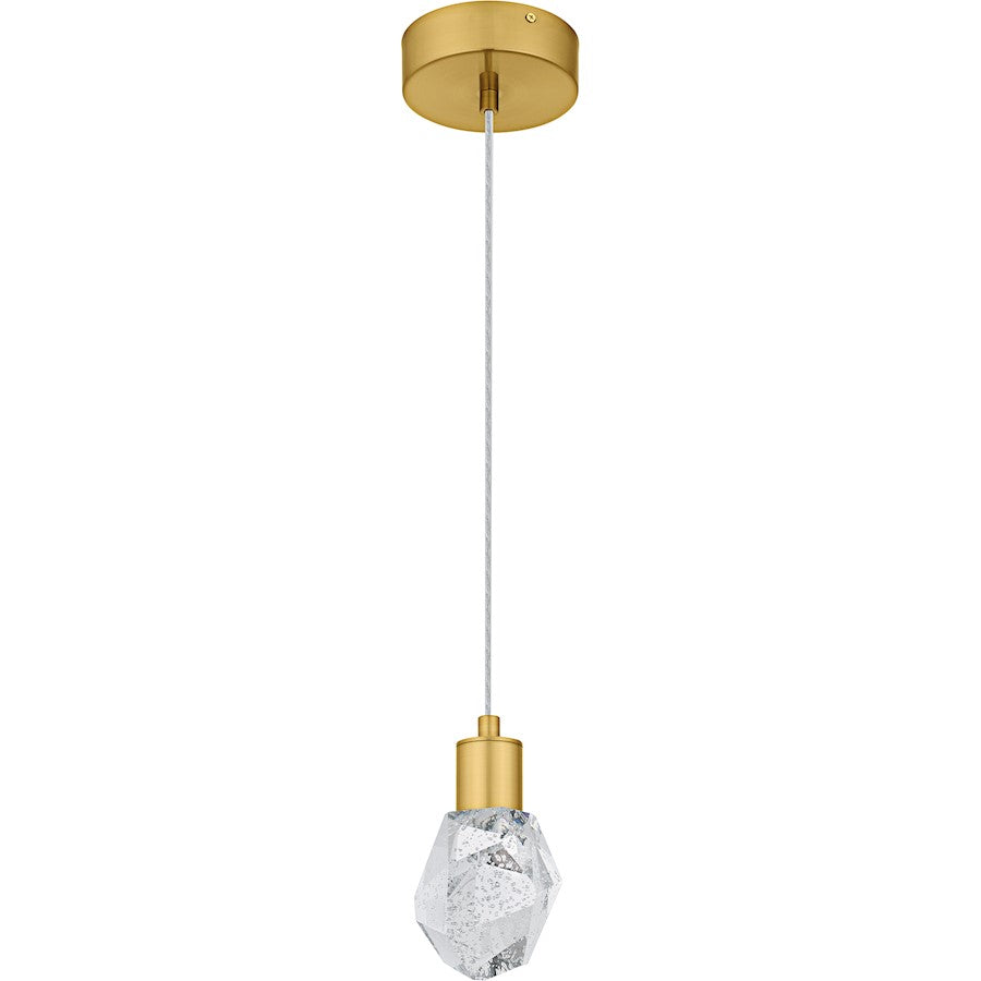 Skye Lt Mini Pendant, Gold/Clear Bubble Crystal