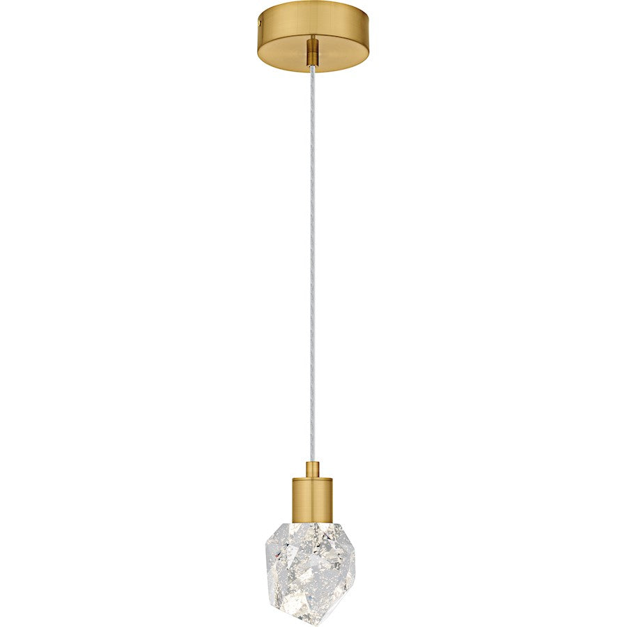 Skye Lt Mini Pendant, Gold/Clear Bubble Crystal
