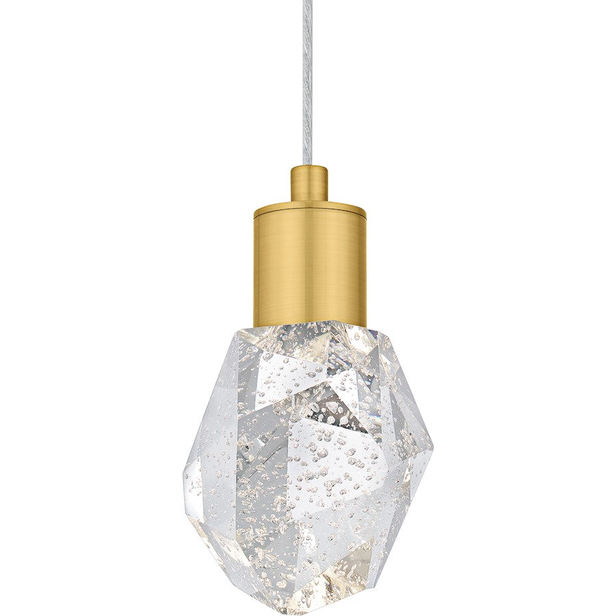 Skye Lt Mini Pendant, Gold/Clear Bubble Crystal