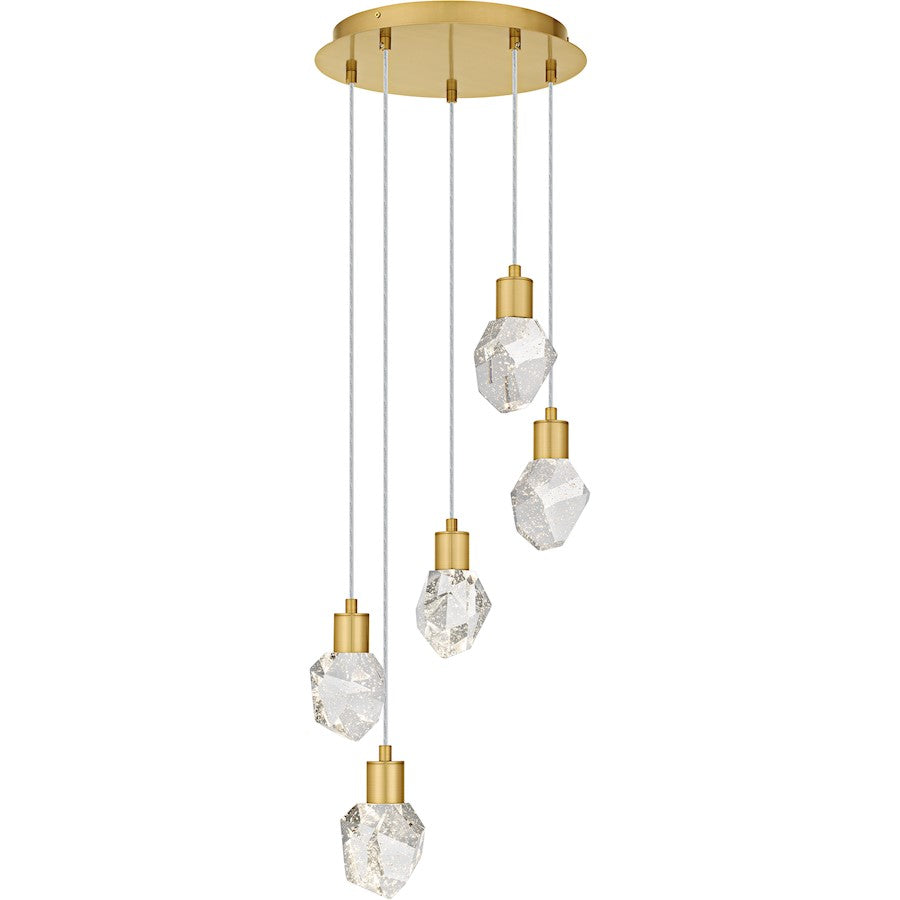 Skye Lt Pendant, Gold/Clear Bubble Crystal