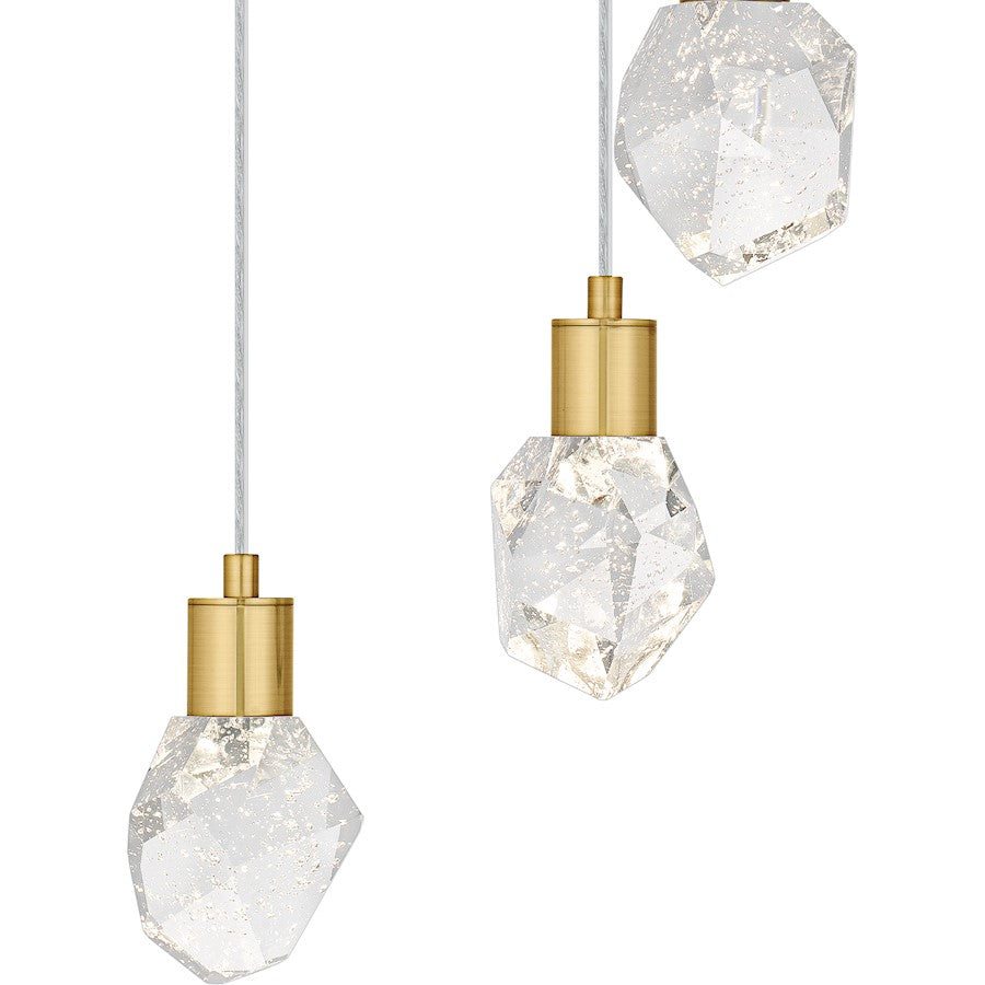 Skye Lt Pendant, Gold/Clear Bubble Crystal