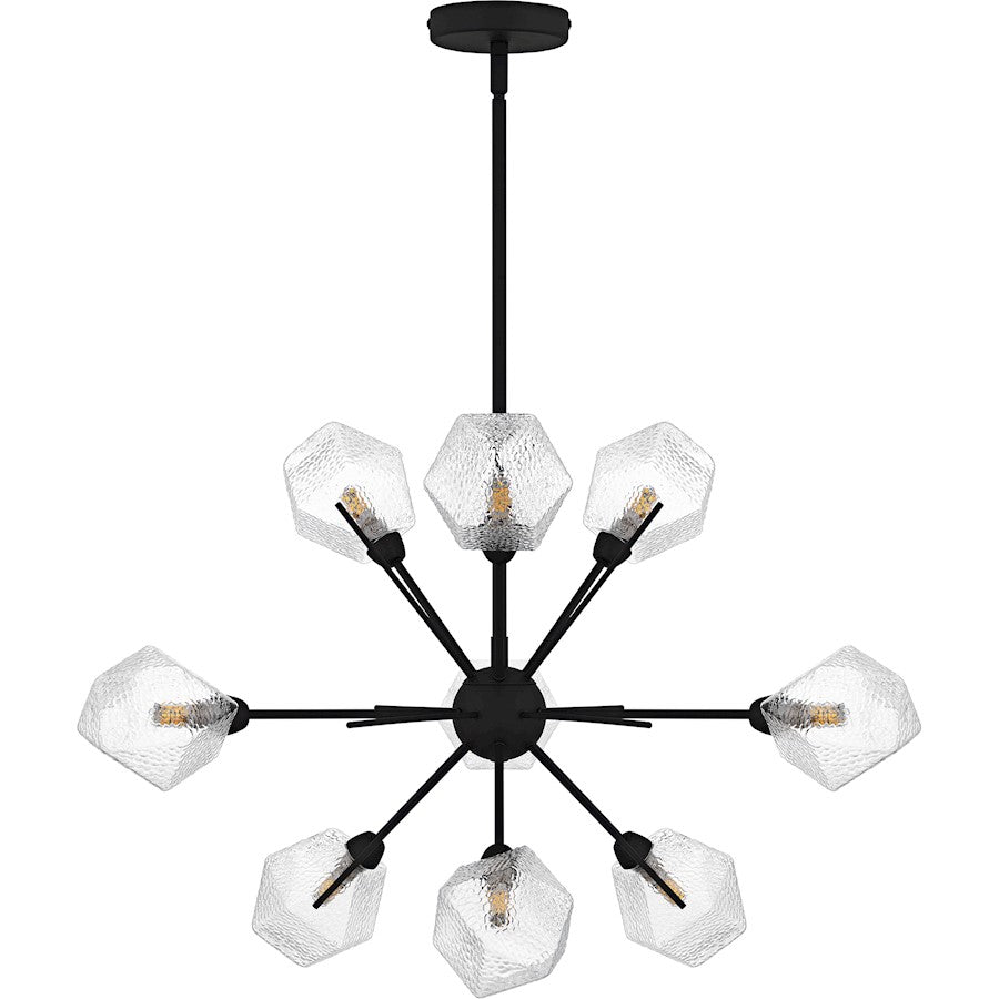 Salvador 9Lt Chandelier, Earth Black/Clear Textured