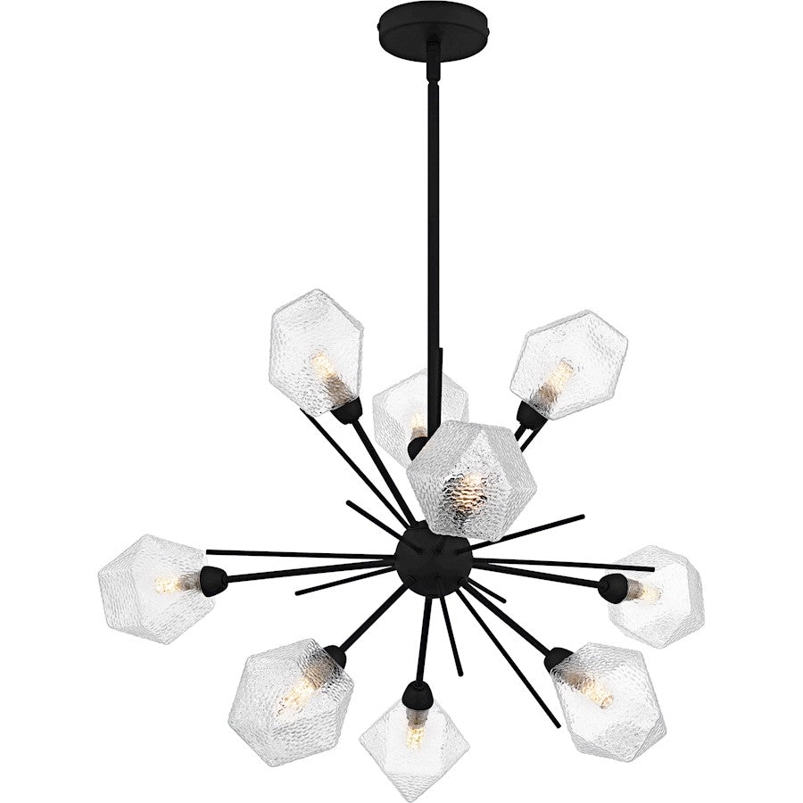 Salvador 9Lt Chandelier, Earth Black/Clear Textured