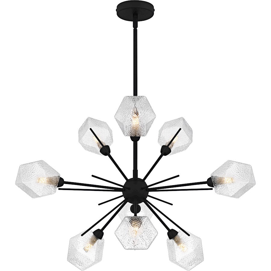 Salvador 9Lt Chandelier, Earth Black/Clear Textured