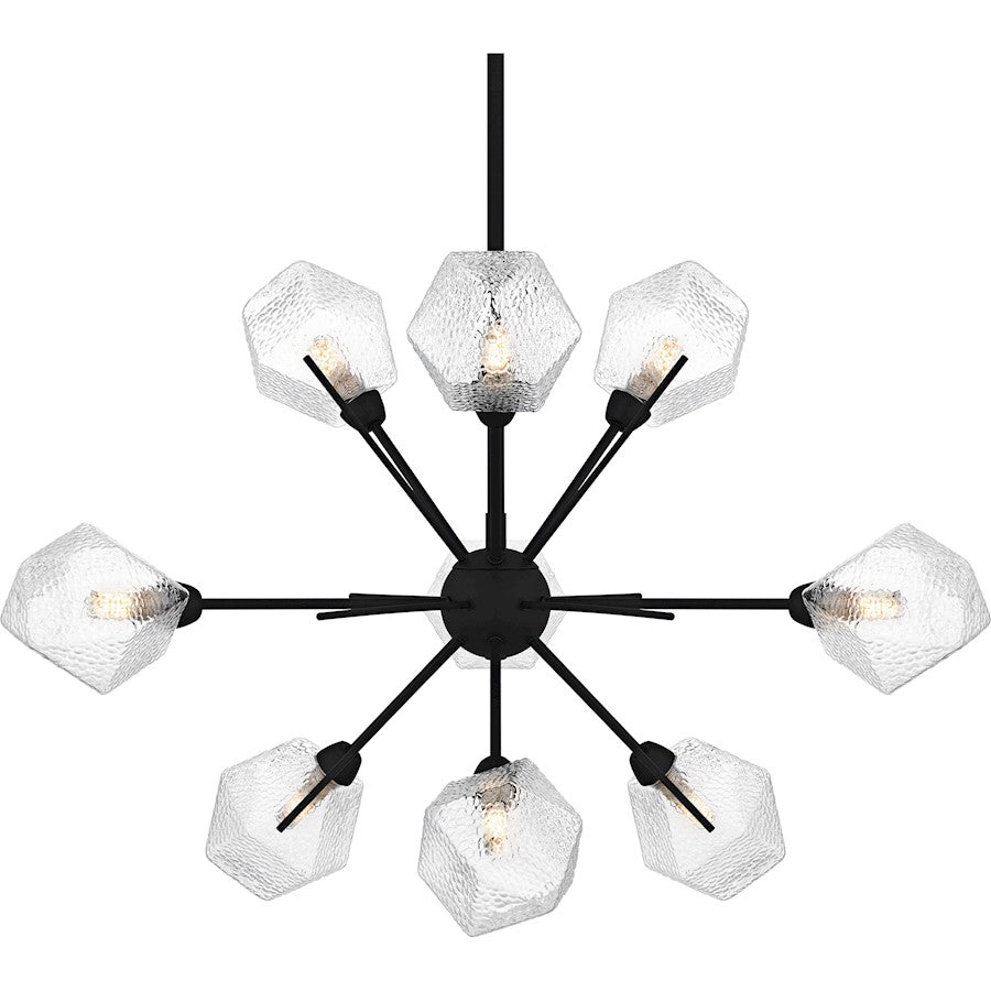 Salvador 9Lt Chandelier, Earth Black/Clear Textured