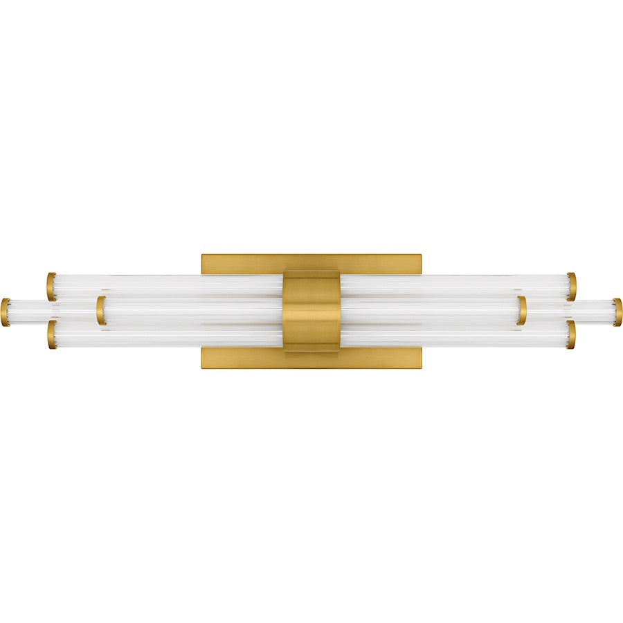 Talbott LED 24" Bath Light, Gold/Clear Ribbed Acrylic