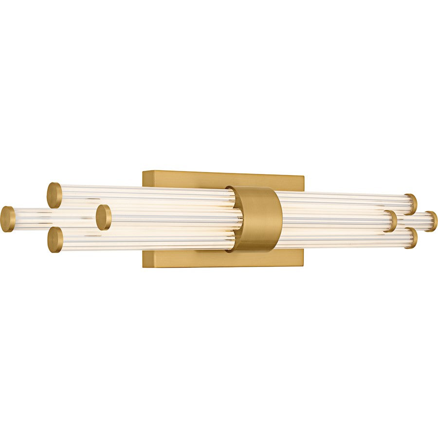 Talbott LED 24" Bath Light, Gold/Clear Ribbed Acrylic