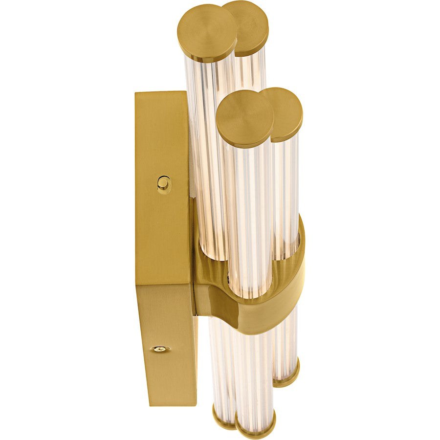 Talbott LED 24" Bath Light, Gold/Clear Ribbed Acrylic
