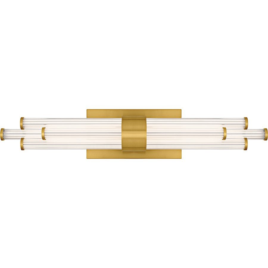 Talbott LED 24" Bath Light, Gold/Clear Ribbed Acrylic