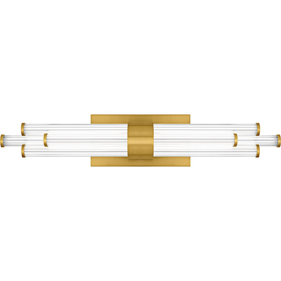 Talbott LED 24" Bath Light, Gold/Clear Ribbed Acrylic