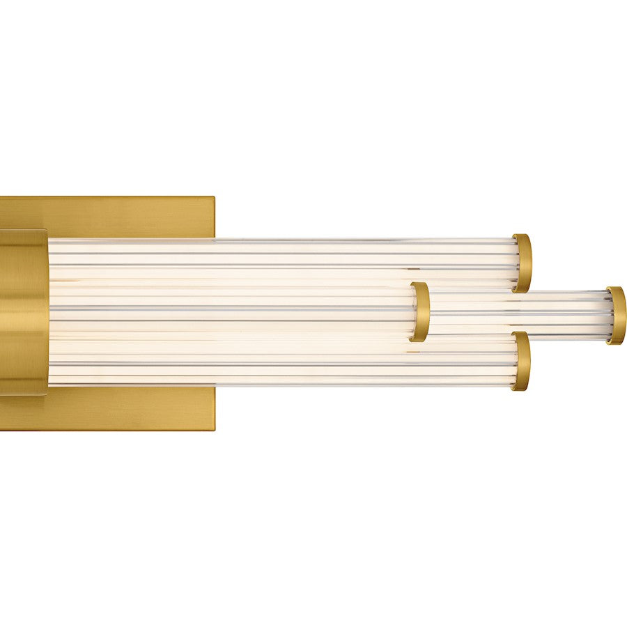 Talbott LED 24" Bath Light, Gold/Clear Ribbed Acrylic