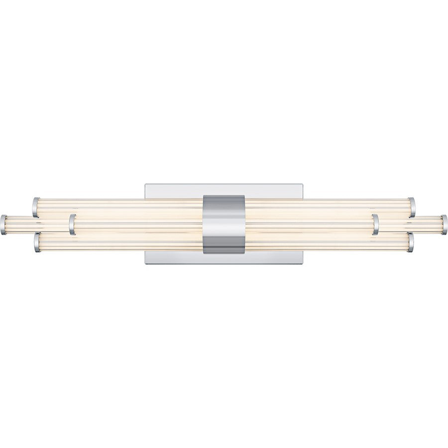 Quoizel Talbott LED 24" Bath Light, Chrome/Clear Ribbed Acrylic - PCTAL8624C
