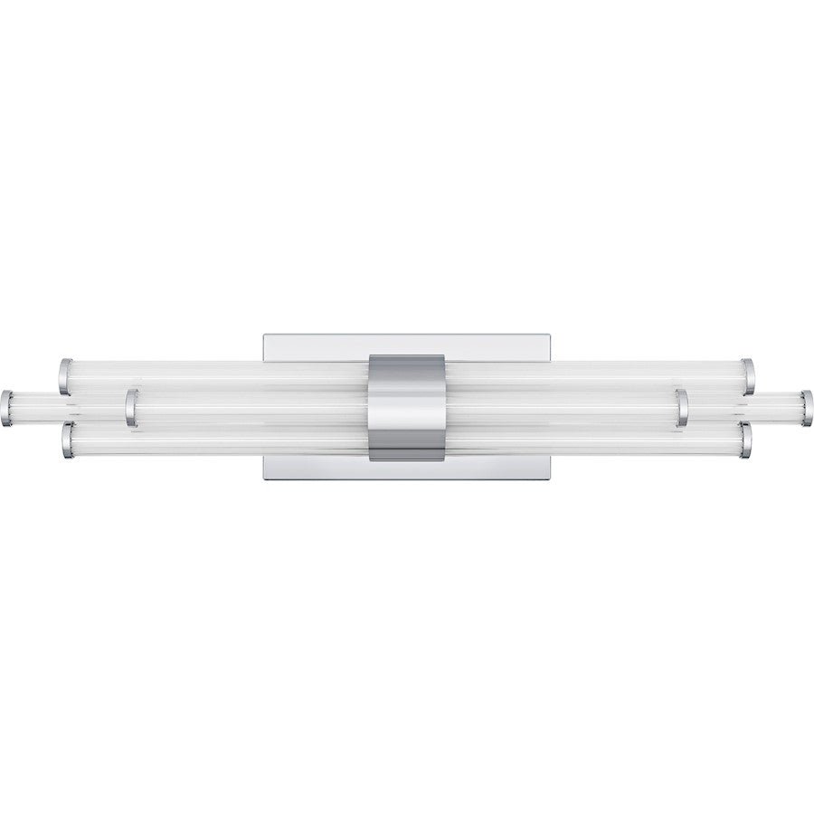 Talbott LED 24" Bath Light, Chrome/Clear Ribbed Acrylic