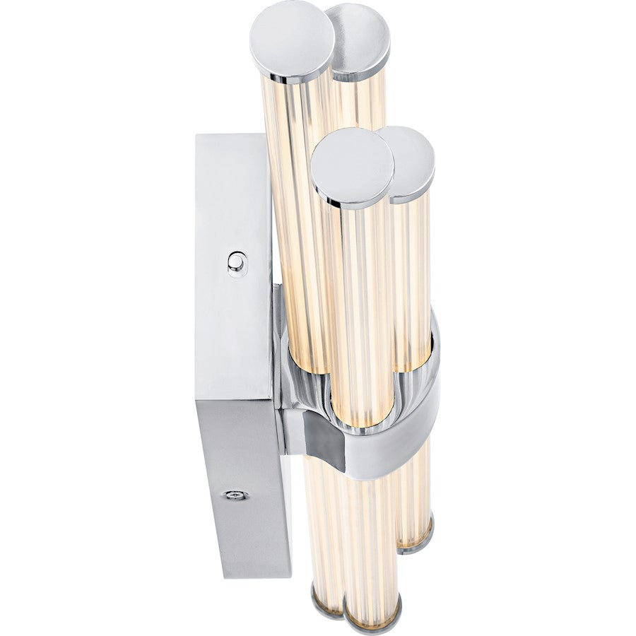 Talbott LED 24" Bath Light, Chrome/Clear Ribbed Acrylic