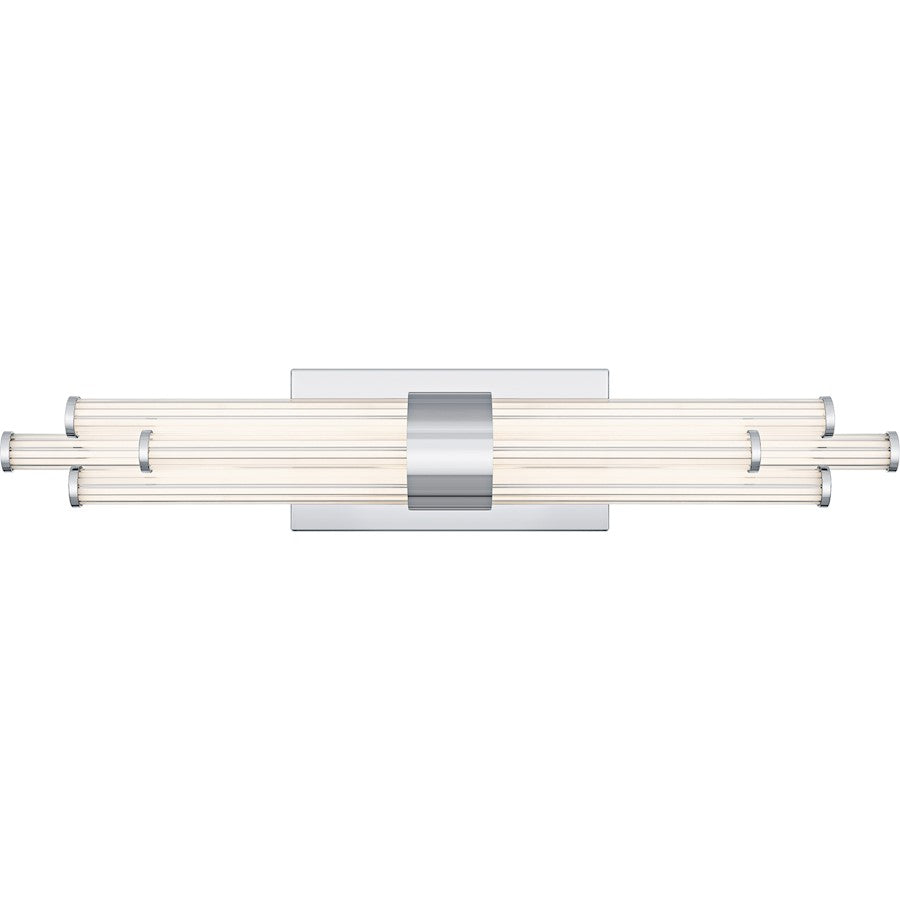 Talbott LED 24" Bath Light, Chrome/Clear Ribbed Acrylic