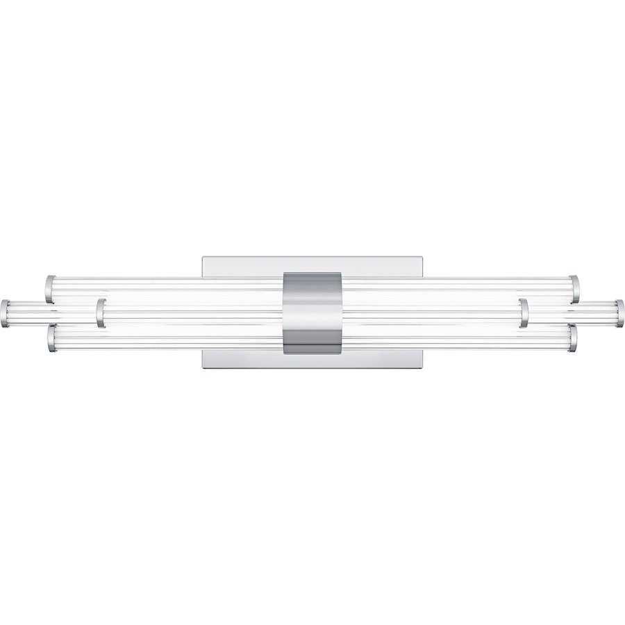 Talbott LED 24" Bath Light, Chrome/Clear Ribbed Acrylic