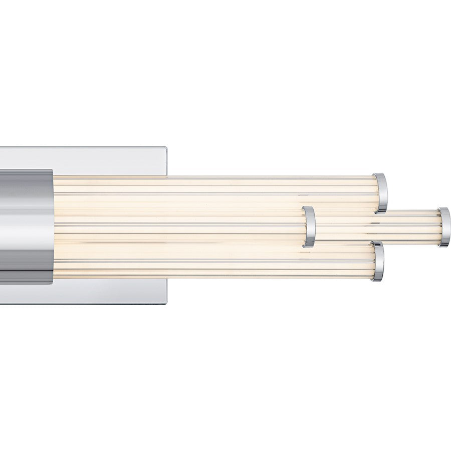 Talbott LED 24" Bath Light, Chrome/Clear Ribbed Acrylic