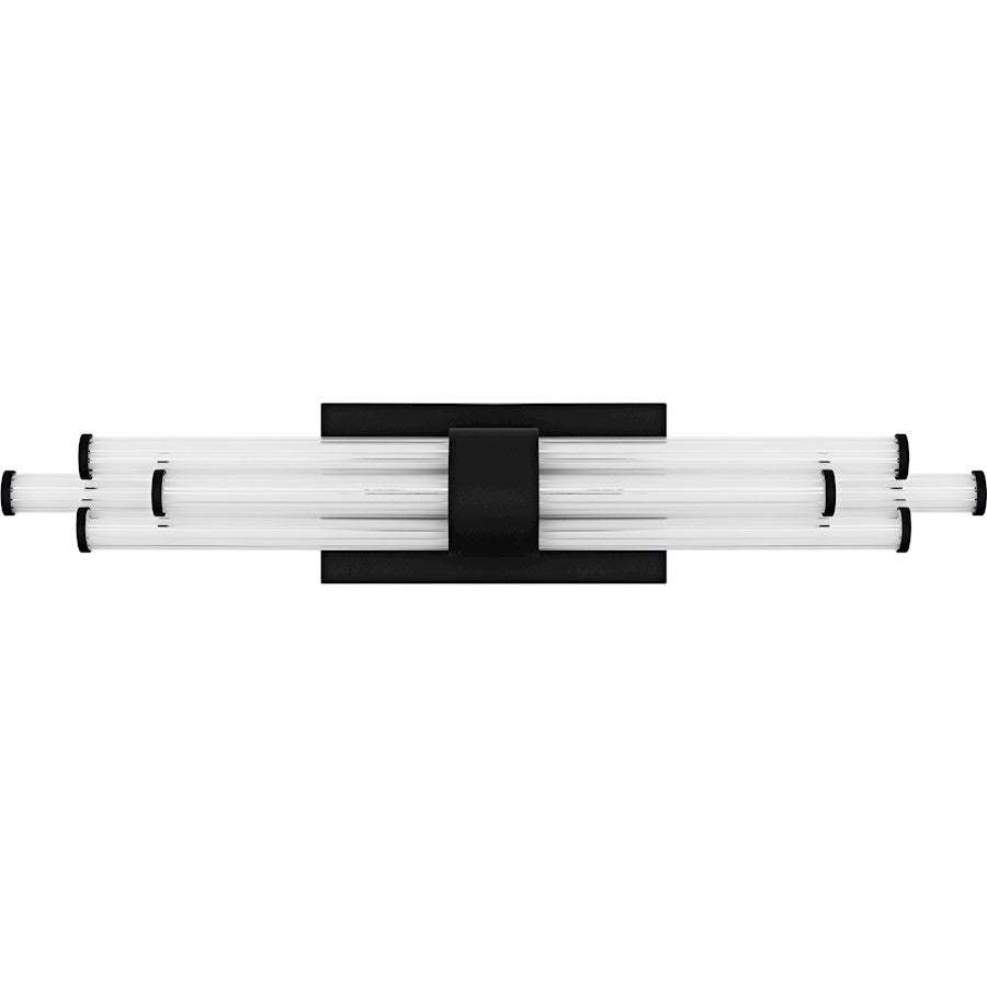 Talbott LED 24" Bath Light, Black/Clear Ribbed Acrylic