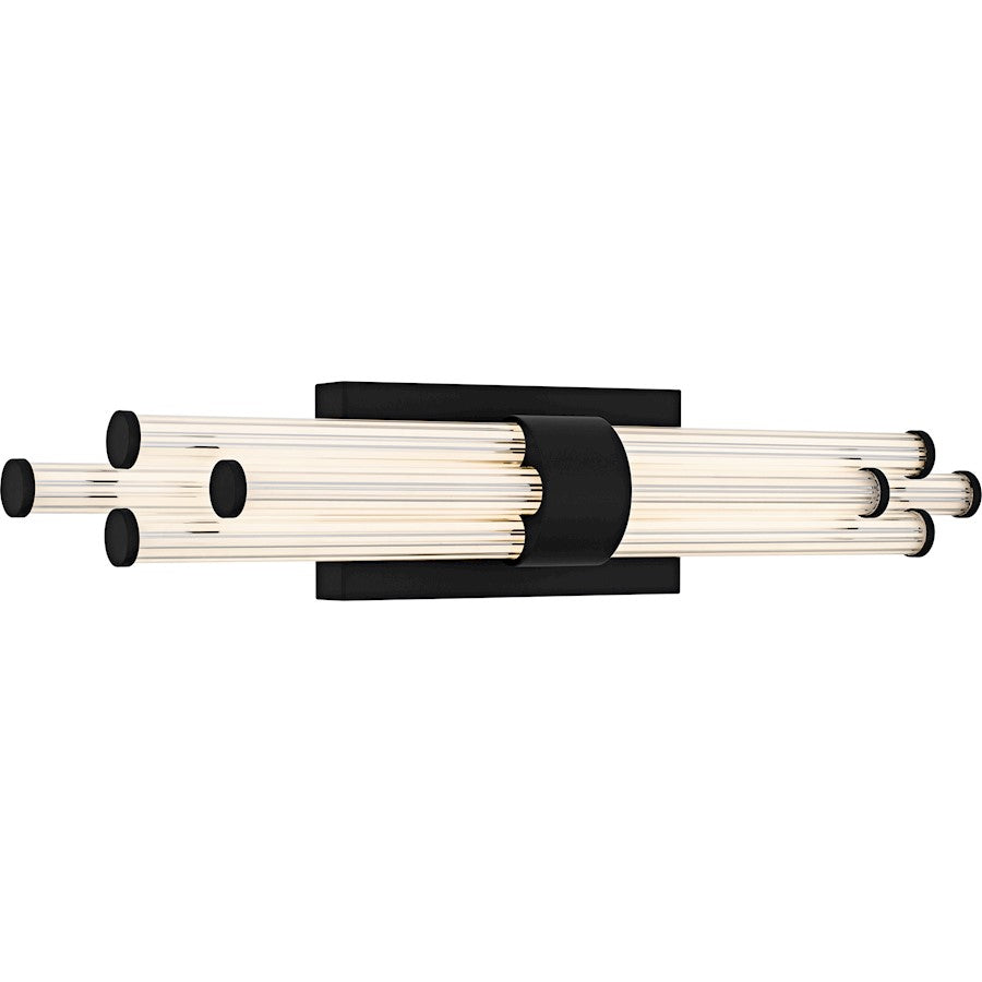 Talbott LED 24" Bath Light, Black/Clear Ribbed Acrylic