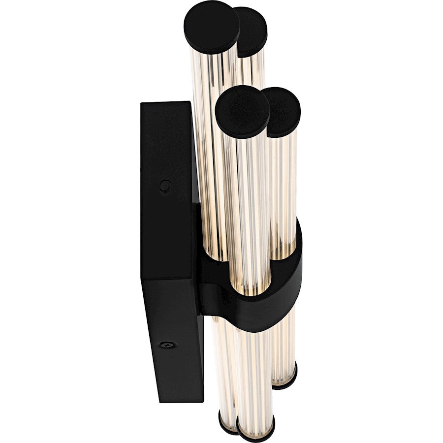 Talbott LED 24" Bath Light, Black/Clear Ribbed Acrylic