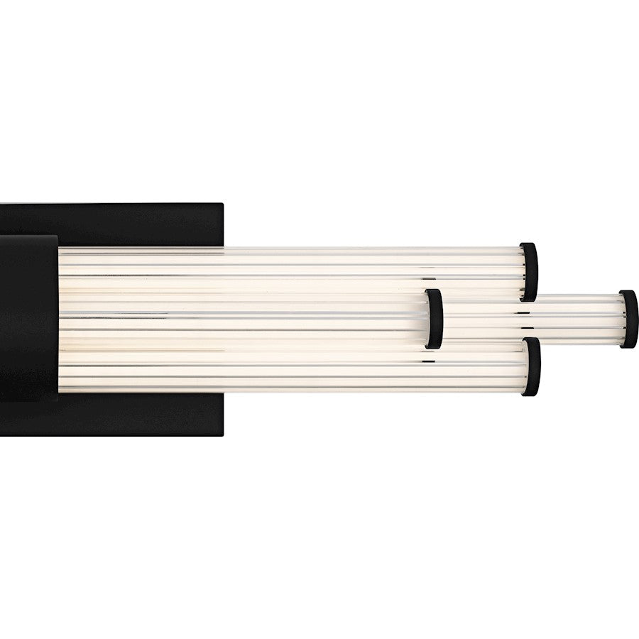 Talbott LED 24" Bath Light, Black/Clear Ribbed Acrylic