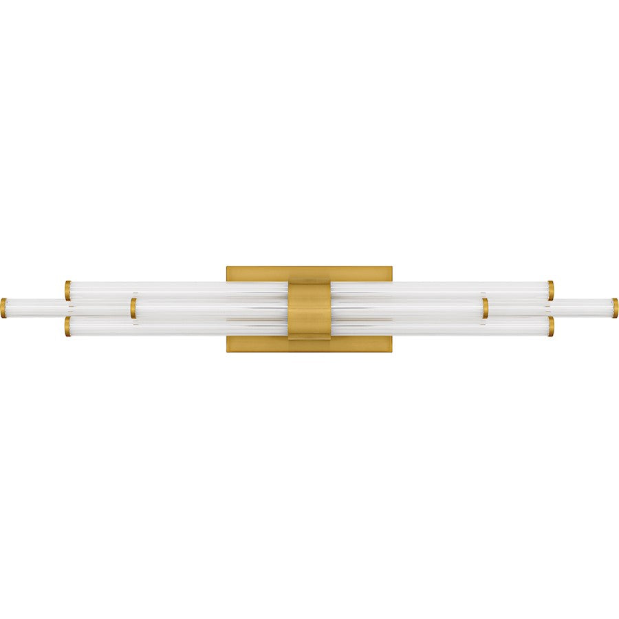 Talbott LED 32" Bath Light, Gold/Clear Ribbed Acrylic