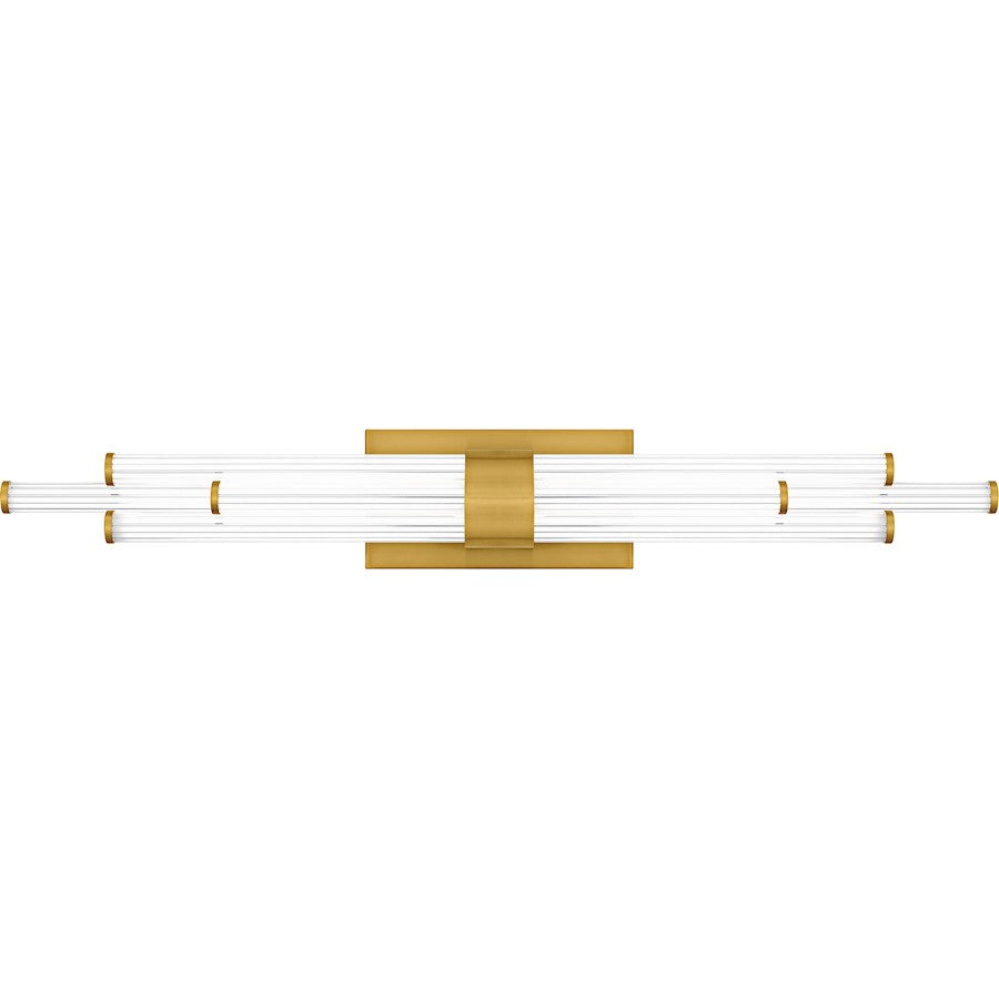 Talbott LED 32" Bath Light, Gold/Clear Ribbed Acrylic