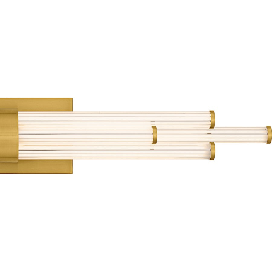 Talbott LED 32" Bath Light, Gold/Clear Ribbed Acrylic