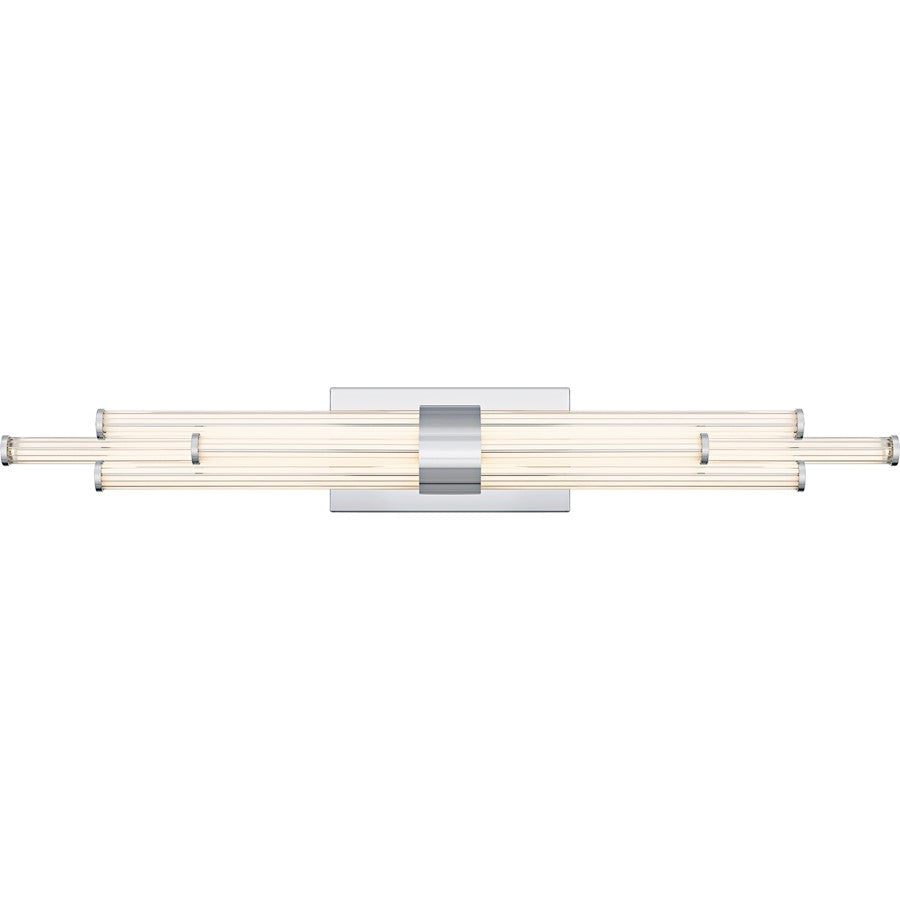 Quoizel Talbott LED 32" Bath Light, Chrome/Clear Ribbed Acrylic - PCTAL8632C