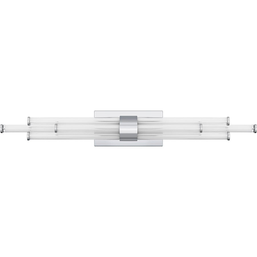 Talbott LED 32" Bath Light, Chrome/Clear Ribbed Acrylic