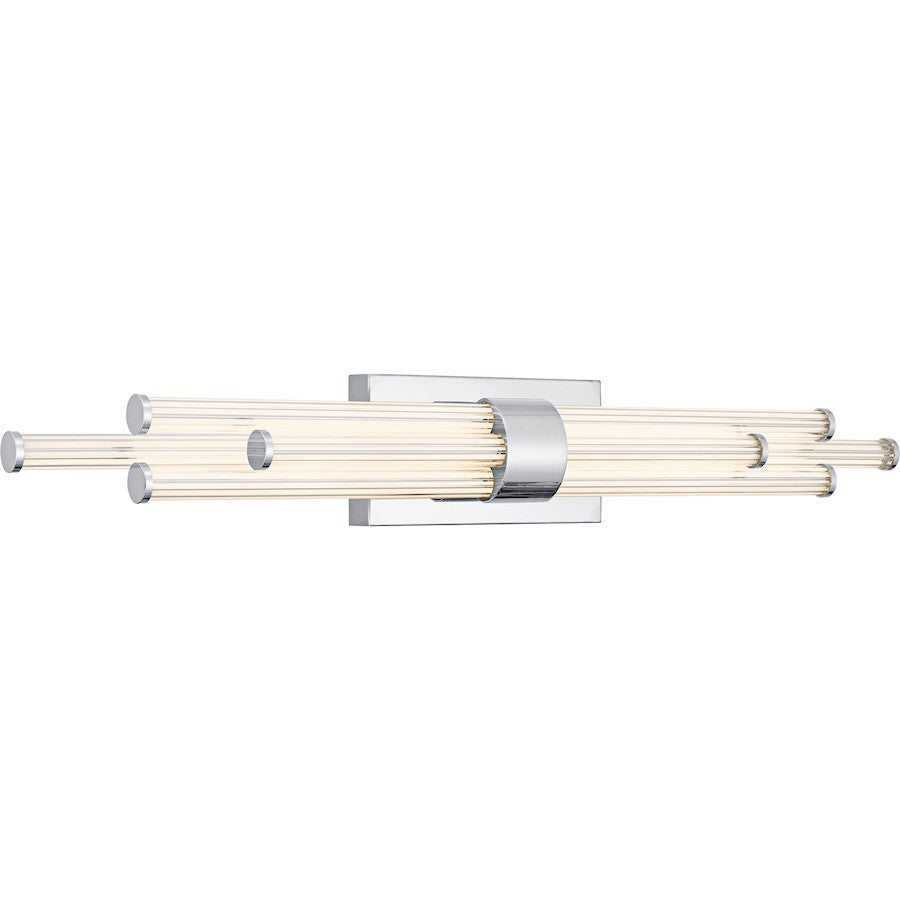Talbott LED 32" Bath Light, Chrome/Clear Ribbed Acrylic