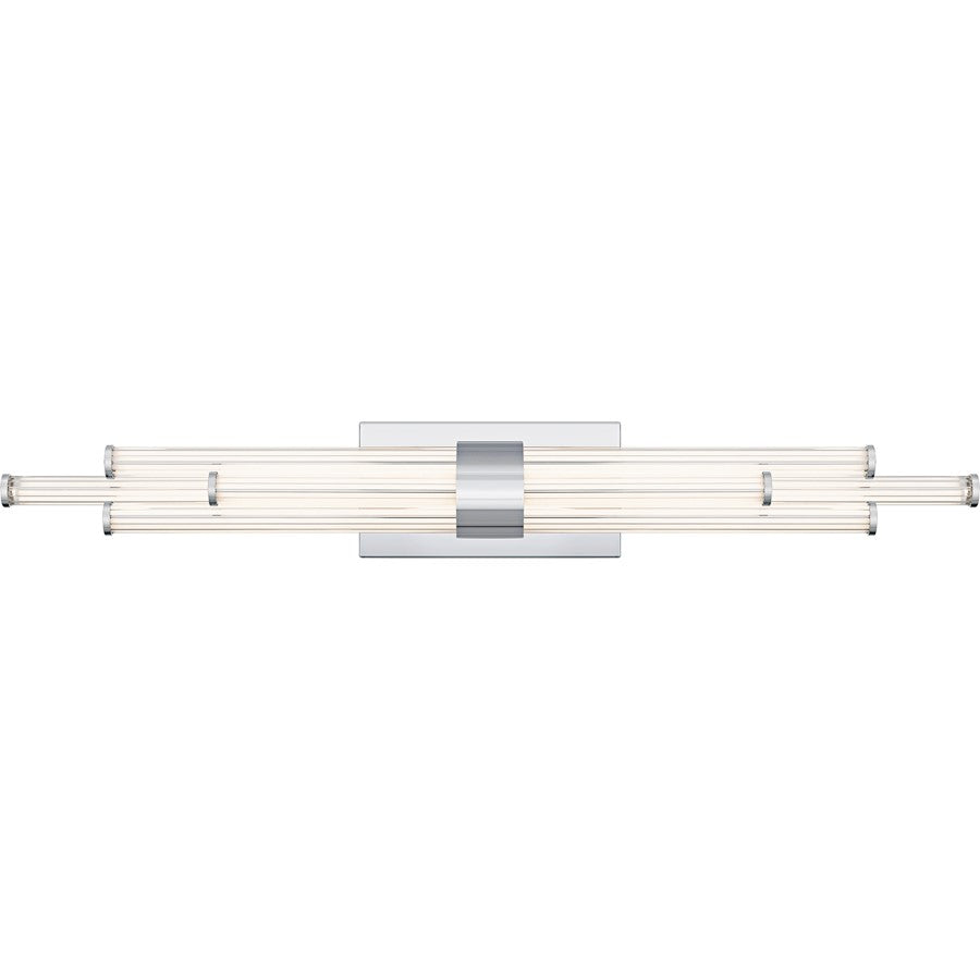 Talbott LED 32" Bath Light, Chrome/Clear Ribbed Acrylic
