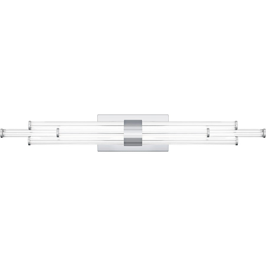 Talbott LED 32" Bath Light, Chrome/Clear Ribbed Acrylic