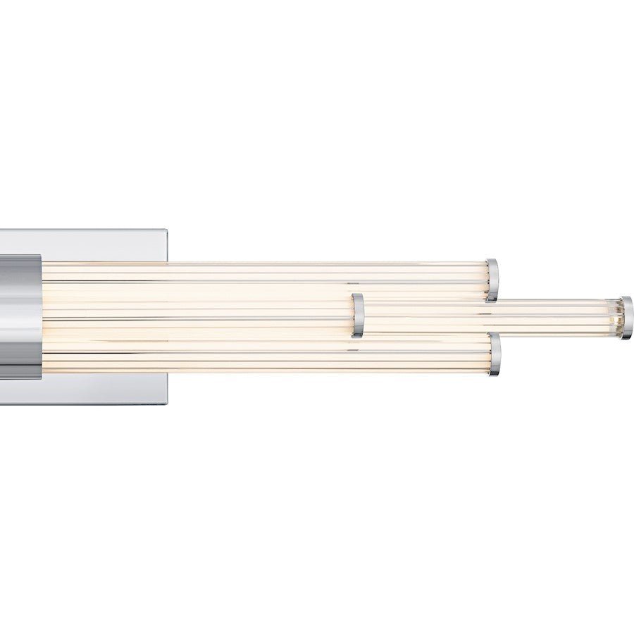 Talbott LED 32" Bath Light, Chrome/Clear Ribbed Acrylic